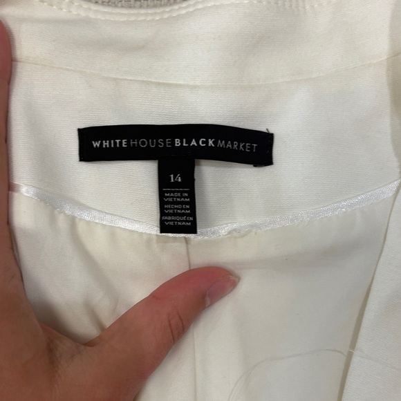 White House Black Market Cream Leather Jacket - Picture 2 of 10